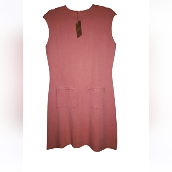 NWT RIHOAS Sweatwe Elegant Pink Sleeveless Dress L - Picture 1 of 1